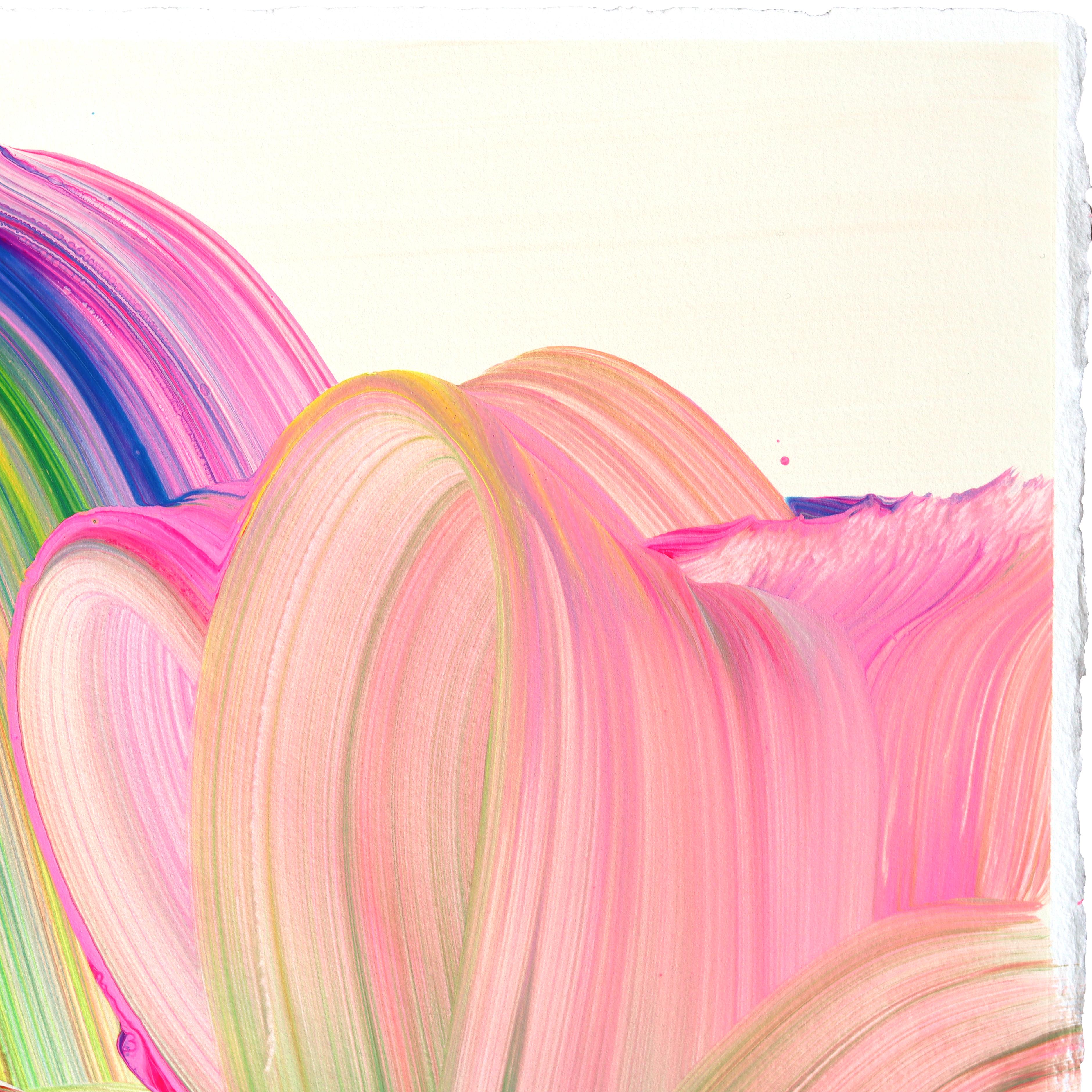 avp_1222 - Original Color Drenched Contemporary Abstract Painting on Paper For Sale 2