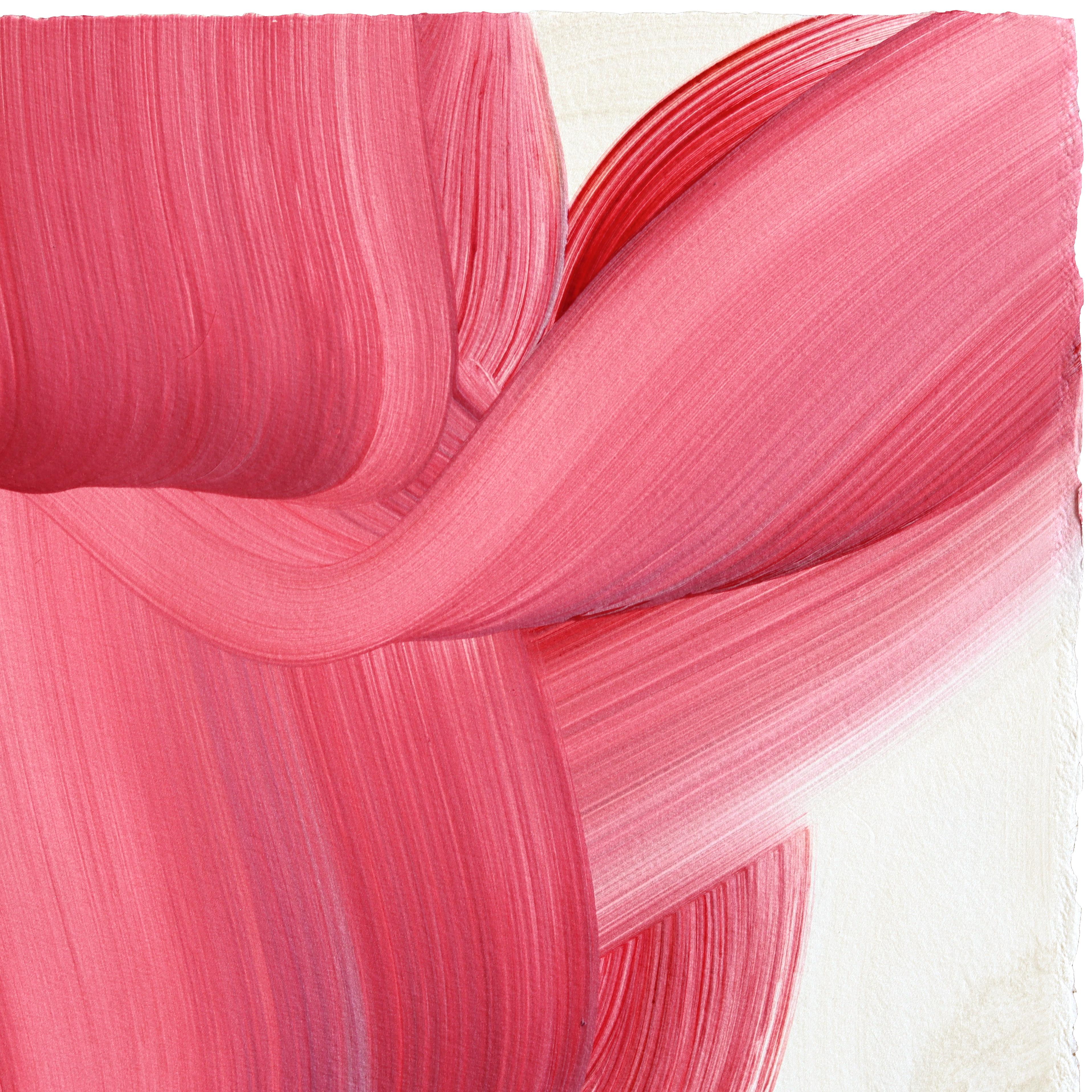 avp_1275 - Original Abstract Vibrant Pink Tone Contemporary Painting on Paper im Angebot 1