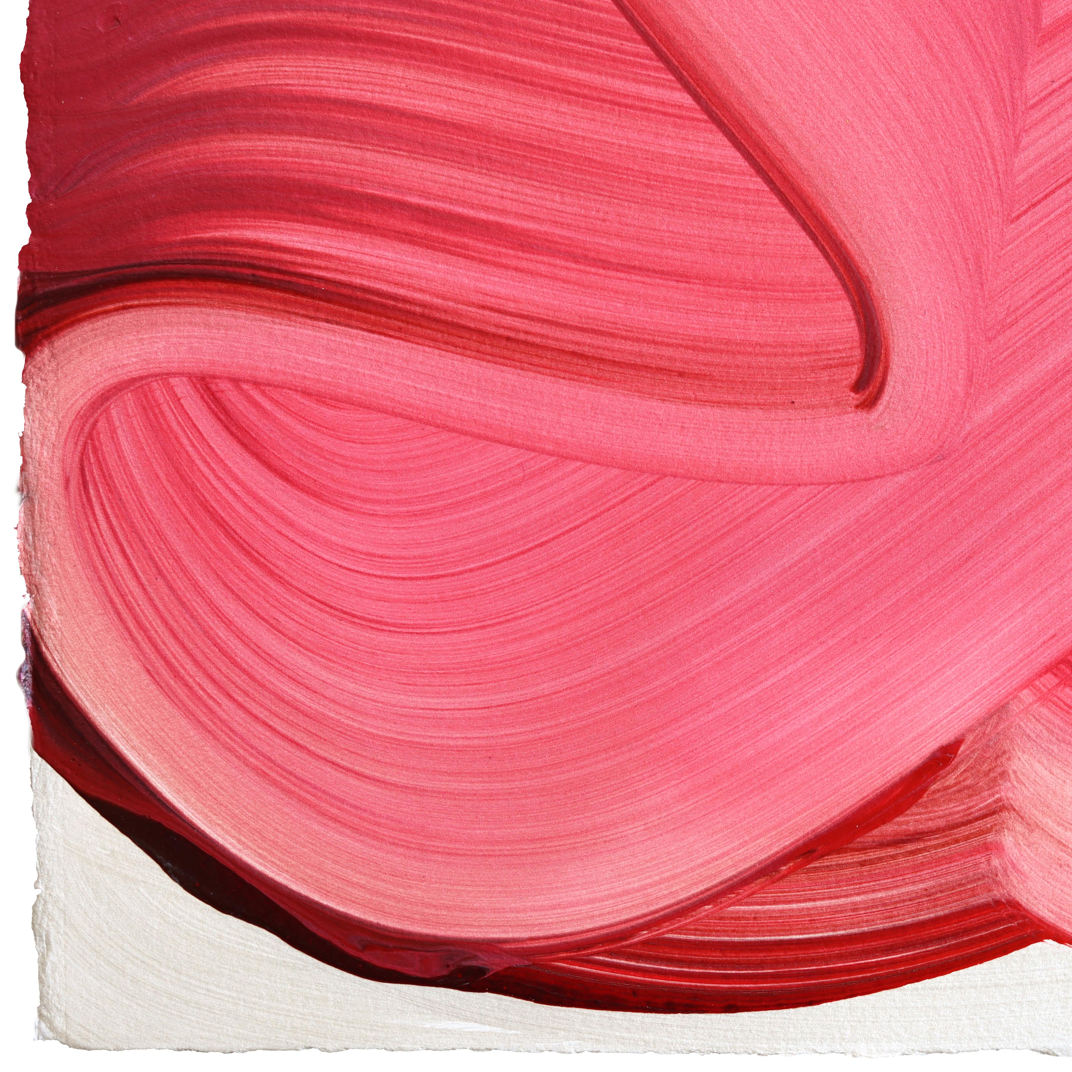 avp_1275 - Original Abstract Vibrant Pink Tone Contemporary Painting on Paper im Angebot 2