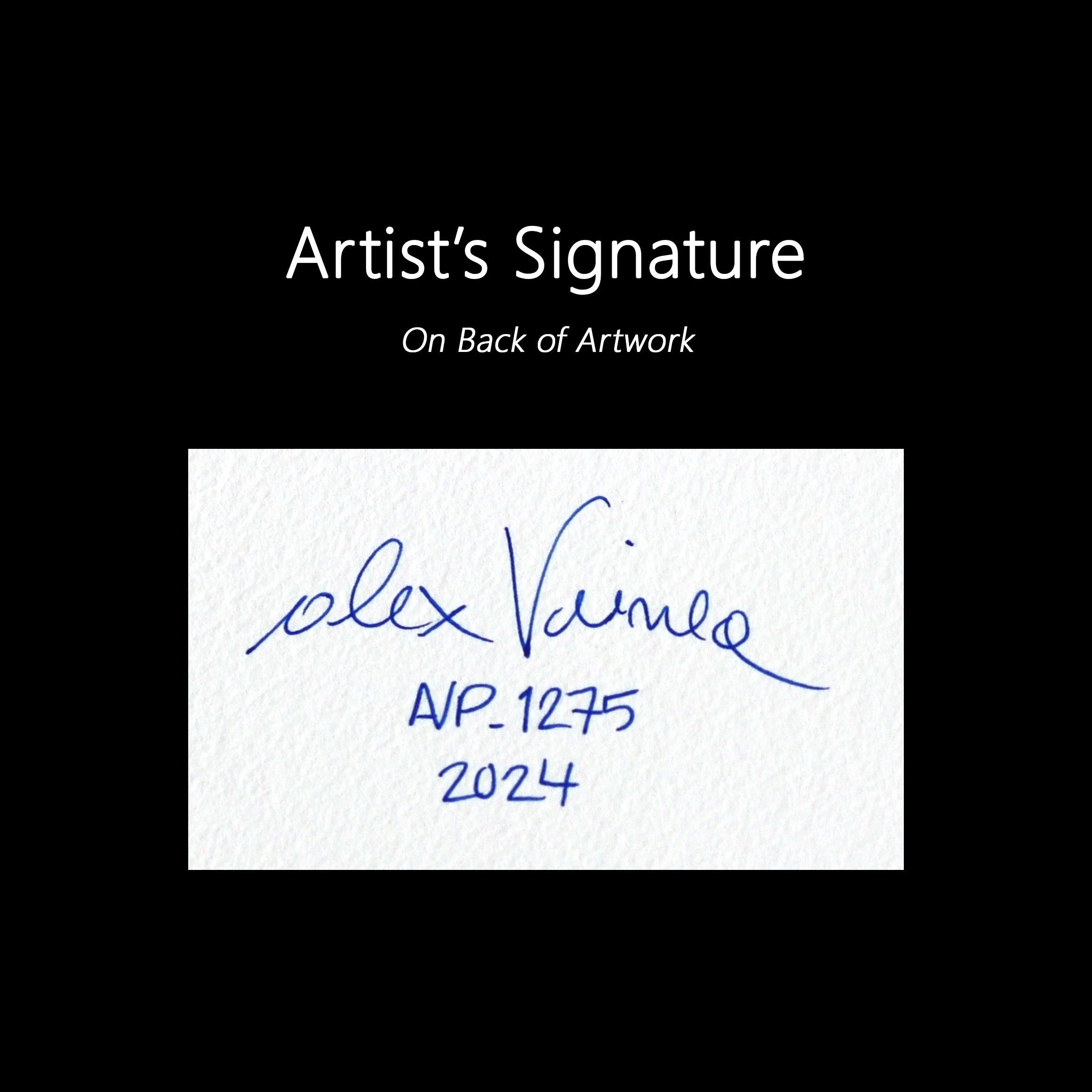 avp_1275 - Original Abstract Vibrant Pink Tone Contemporary Painting on Paper im Angebot 3