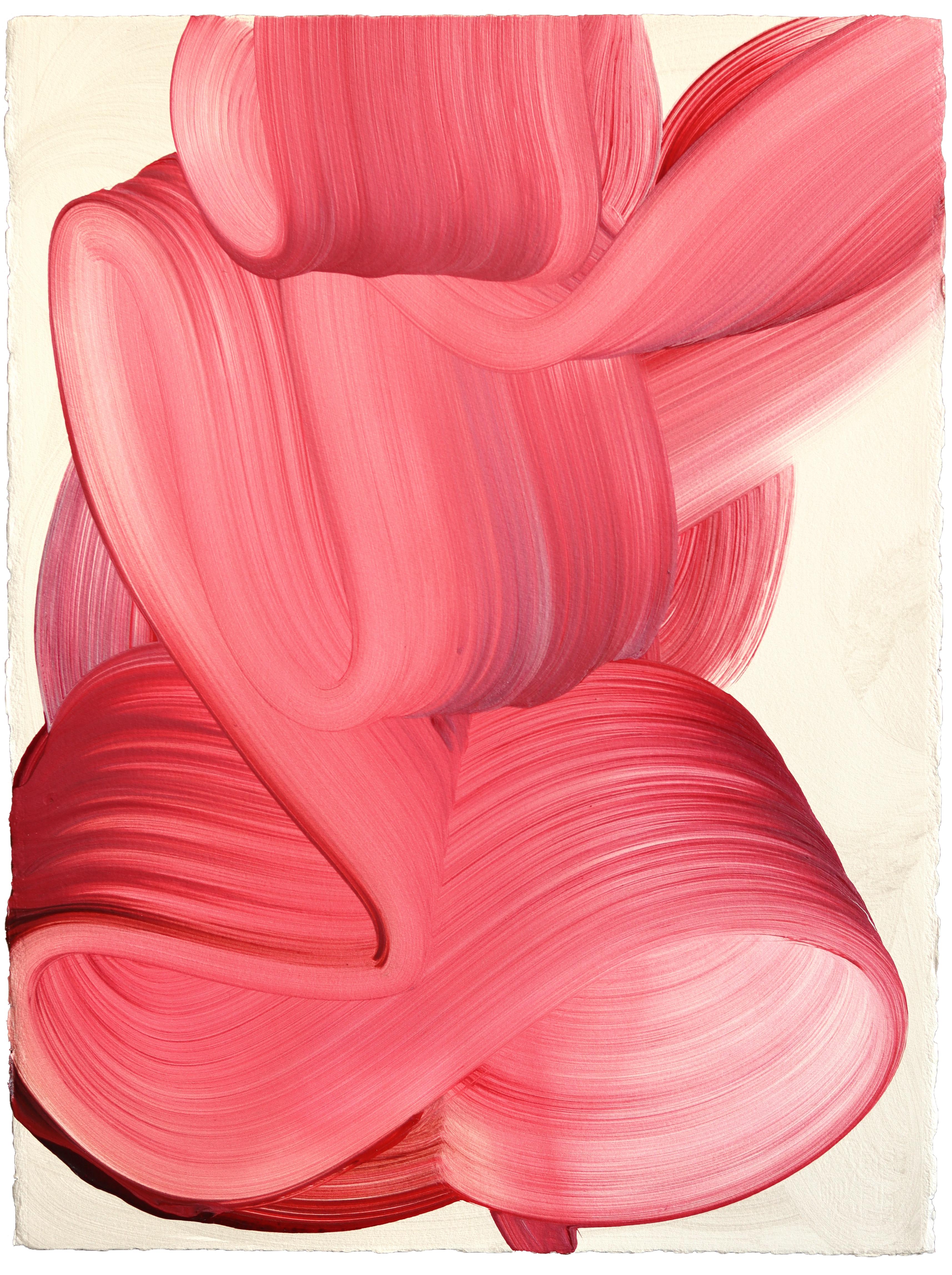 avp_1275 - Original Abstract Vibrant Pink Tone Contemporary Painting on Paper – Art von Alex Voinea