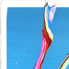 avp_1380 - Pintura original abstracta contemporánea sobre papel, empapada de color