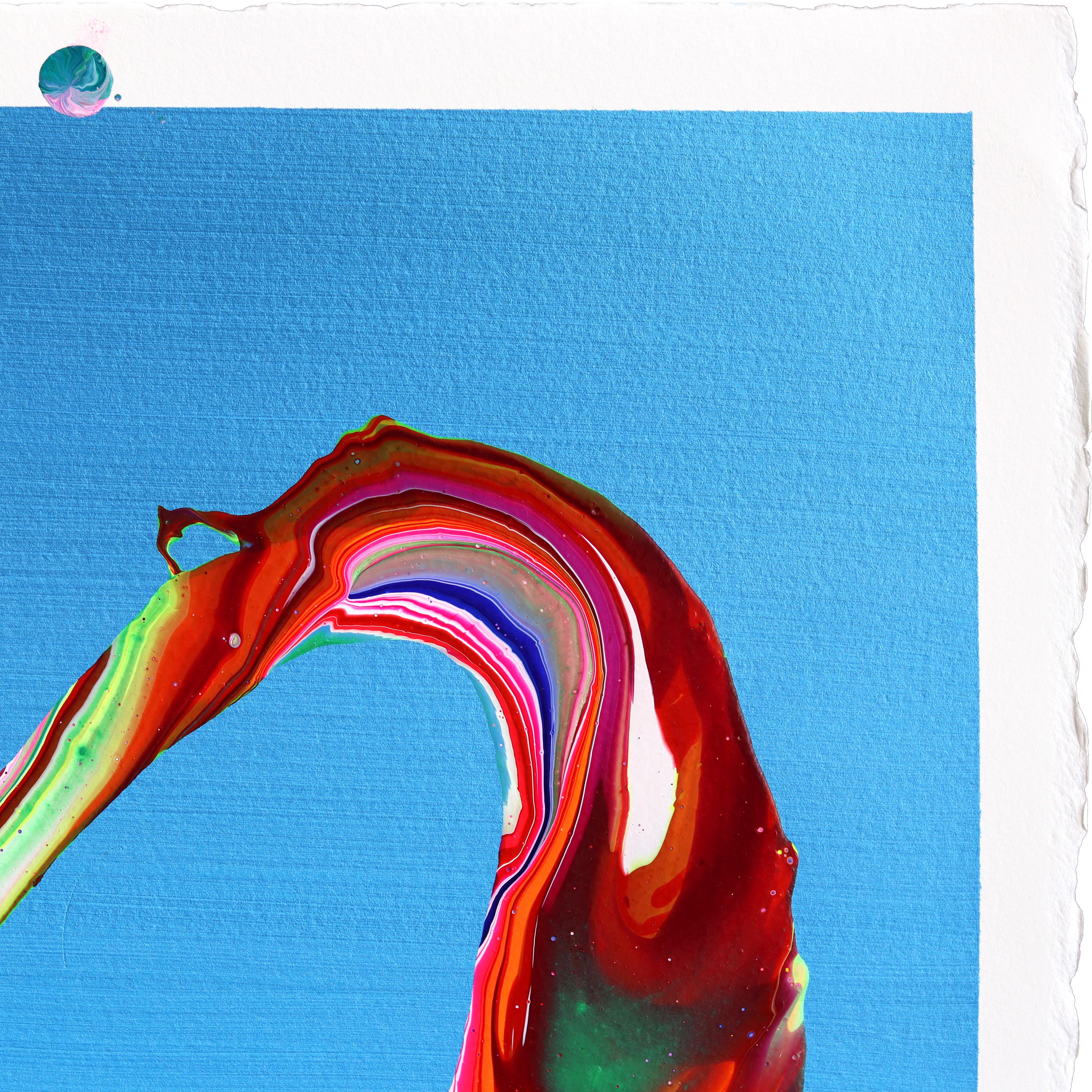 avp_1380 - Original Color Drenching Contemporary Abstract Painting on Paper For Sale 1