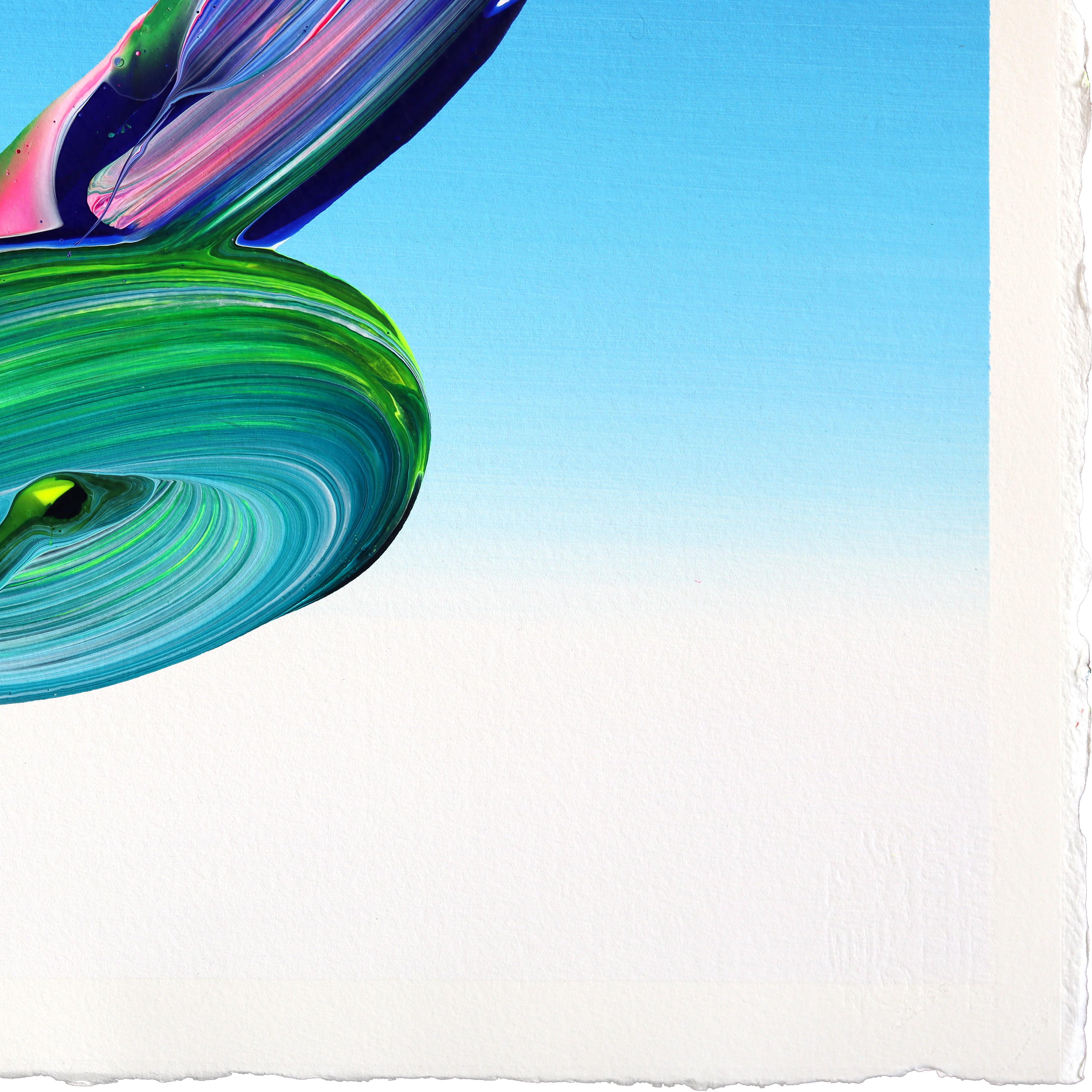 avp_1380 - Original Color Drenching Contemporary Abstract Painting on Paper For Sale 3