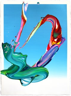 avp_1380 - Original Color Drenching Contemporary Abstract Painting on Paper