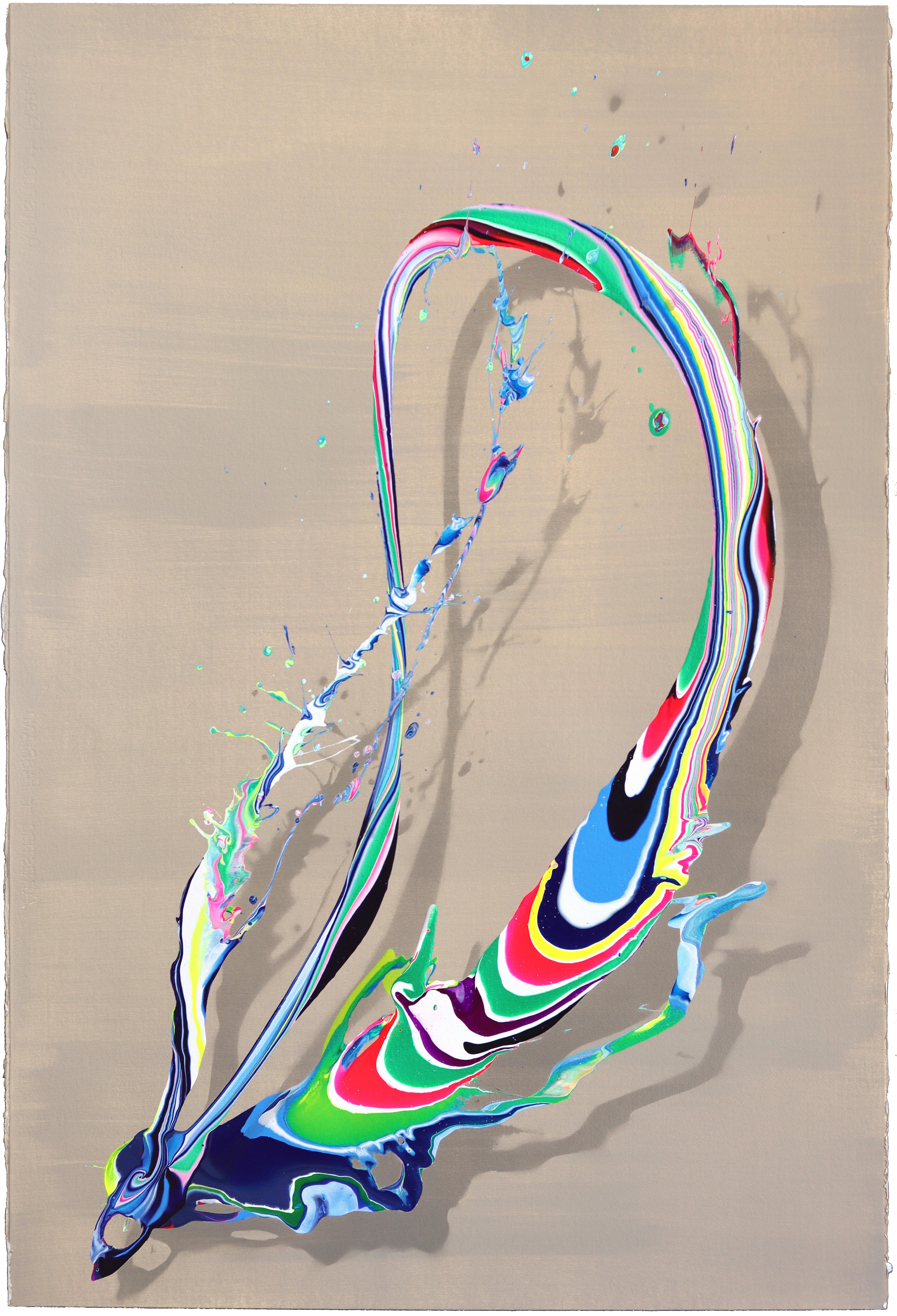 avp_1453 - Expressive Color Drenched Abstract Contemporary Painting on Paper - Art by Alex Voinea