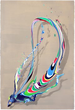 avp_1453 - Expressive Color Drenched Abstract Contemporary Painting on Paper