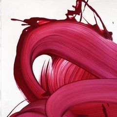 avp_1519 - Original Abstract Deep Magenta Tone Contemporary Painting on Paper