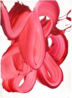avp_1628 - Original Abstract Red Tone Contemporary Acrylic Painting on Paper