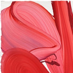 avp_1629 - Original Abstract Red Tone Contemporary Acrylic Painting on Paper
