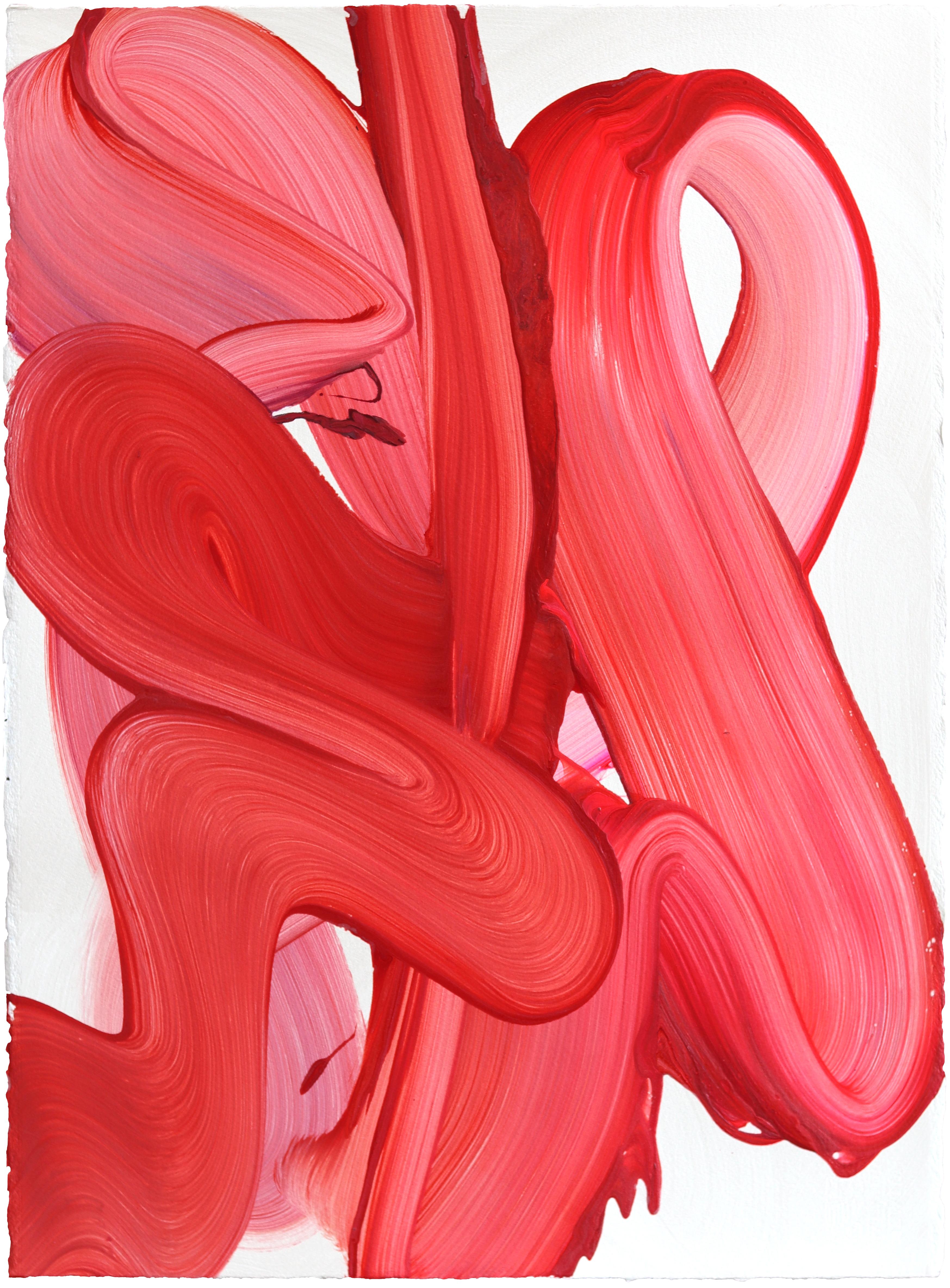 Alex Voinea Abstract Painting - avp_1629 - Original Abstract Red Tone Contemporary Acrylic Painting on Paper
