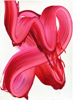 avp_1631 - Original Abstract Deep Magenta Tone Contemporary Painting on Paper