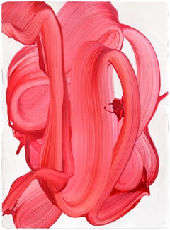 avp_1632 - Original Abstract Red Tone Contemporary Acrylic Painting on Paper