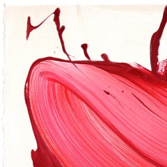 avp_1633 - Original Abstract Red Tone Contemporary Acrylic Painting on Paper