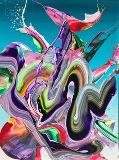Alex Voinea Yellow Flow Abstract Colorful Painting By