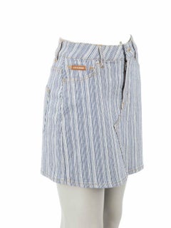 Alexa Chung Blue Denim Striped Mini Skirt Size S