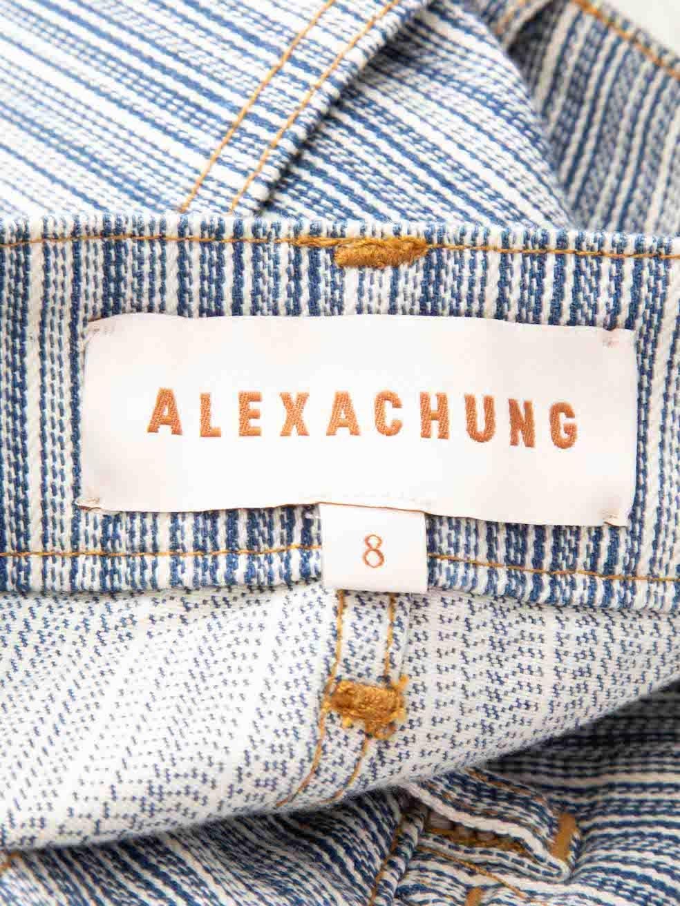 Alexa Chung Blue Denim Striped Mini Skirt Size S In Excellent Condition For Sale In London, GB