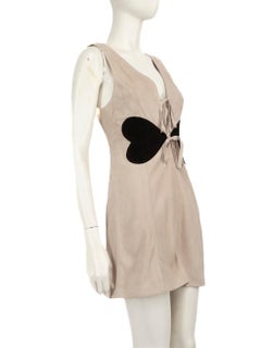 Alexa Chung Grey Suede Front Tie Heart Mini Dress Size S
