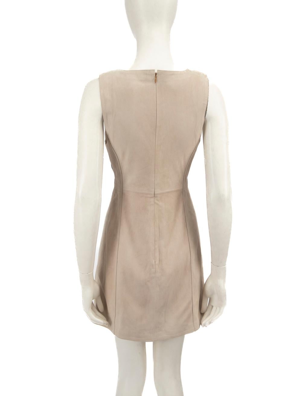 Beige Alexa Chung Grey Suede Front Tie Heart Mini Dress Size S