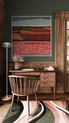 A Rosie View no.1, original painting, contemporary, abstract, landscape
