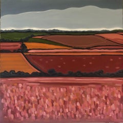 A Rosie View no.1, original painting, contemporary, abstract, landscape