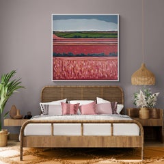 A Rosie View no.2, original painting, contemporary, abstract, landscape
