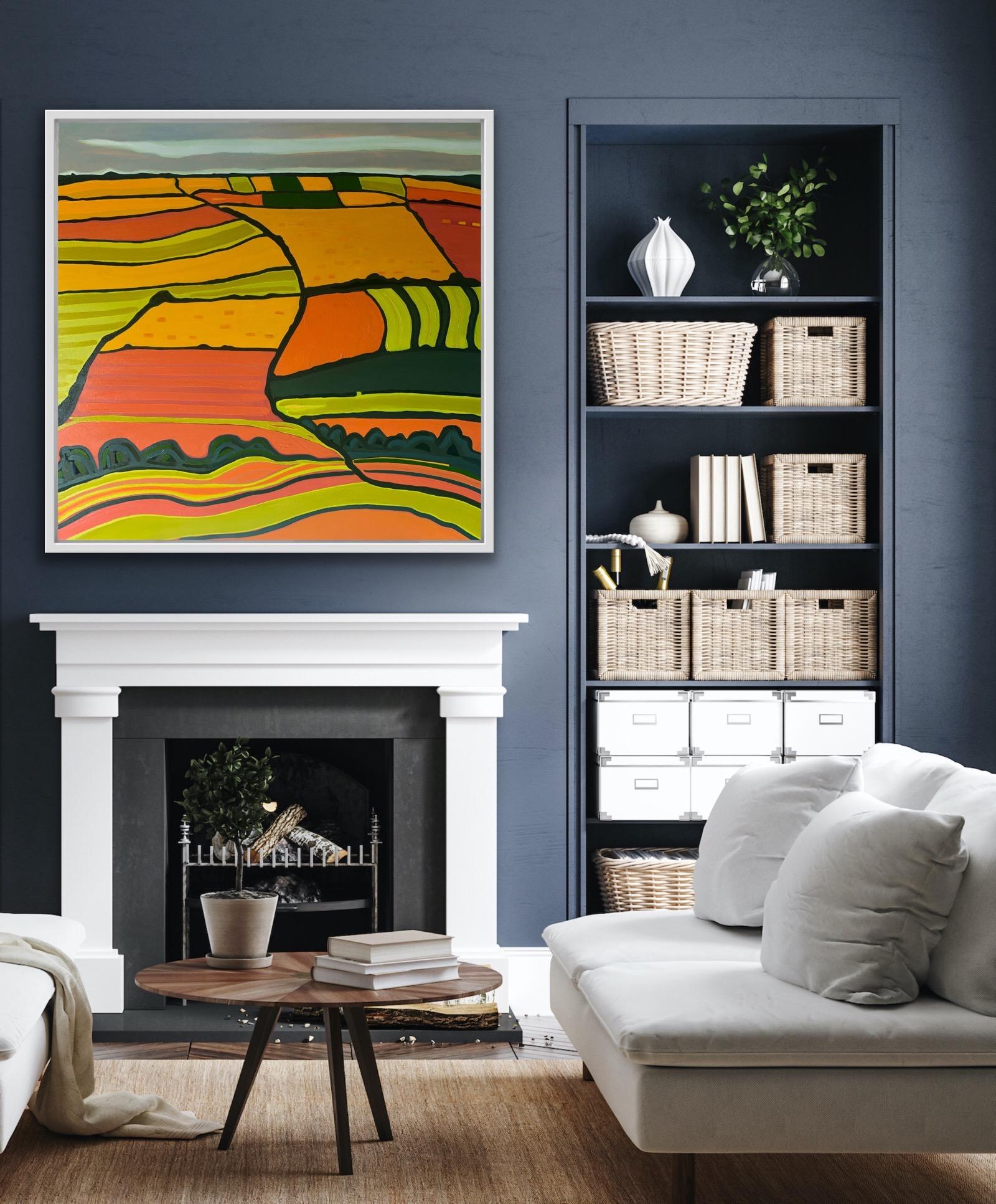 Rolling Hill no.3, Original painting, Landscape art, Abstract, Nature, Meadows For Sale 1