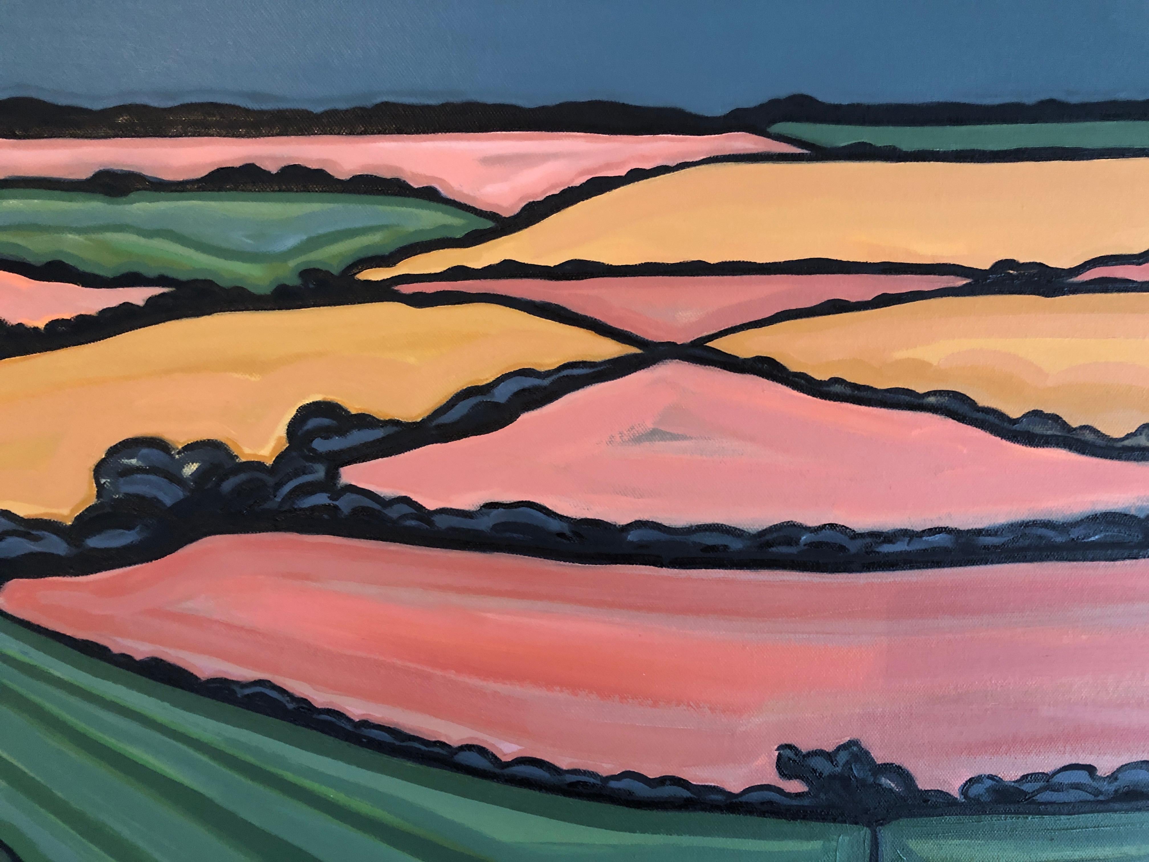 Devon Hille. N. 1 e N. 2, dittico, pittura originale, paesaggio - Landscape Painting Marrone di Alexa Roscoe