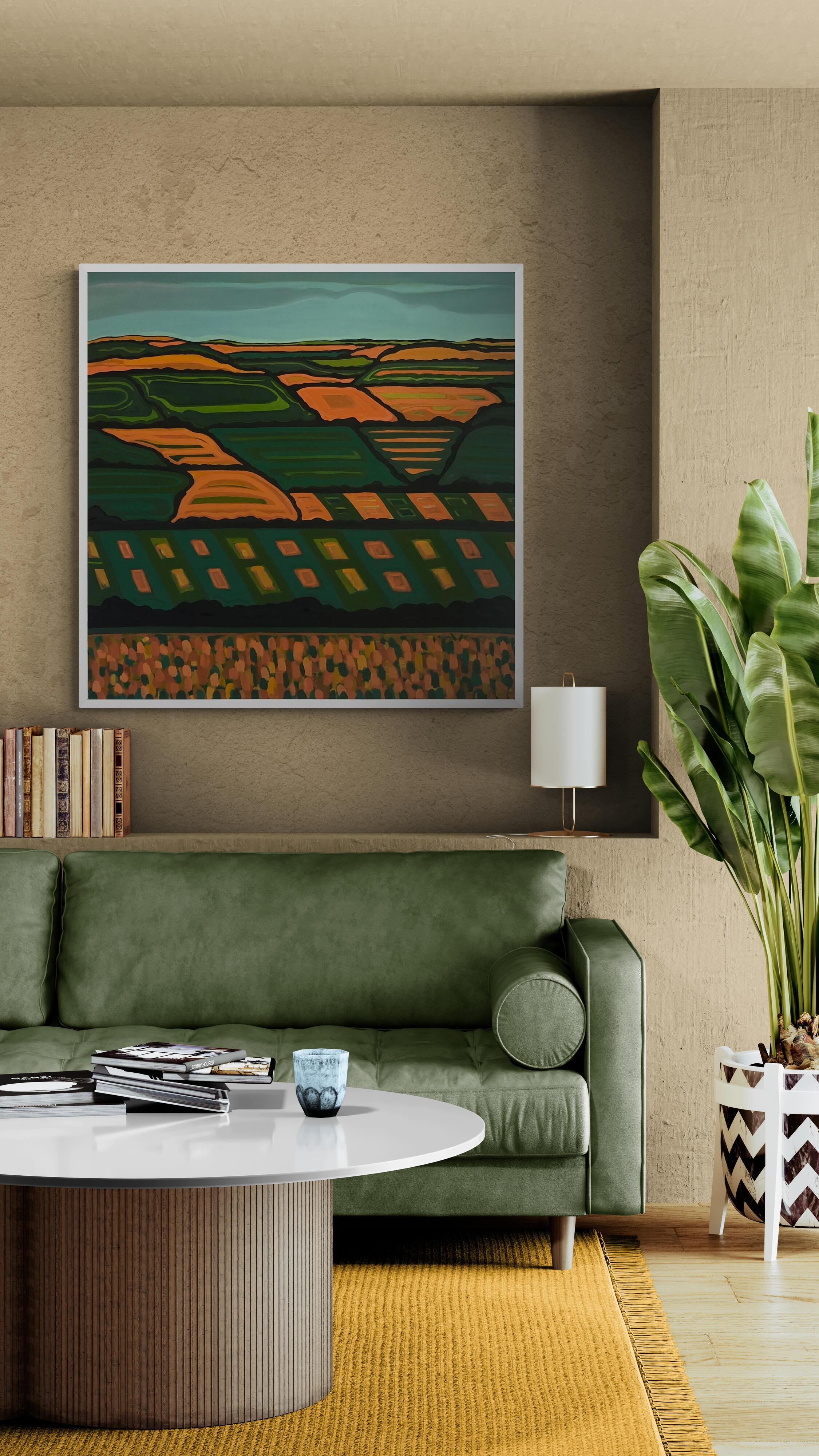 Campi sognanti n.2, Pittura originale, Hille, Paesaggio, Campi - Painting di Alexa Roscoe