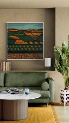 Dreamy Fields no.2, Original Painting, Hills, Landscape, Fields
