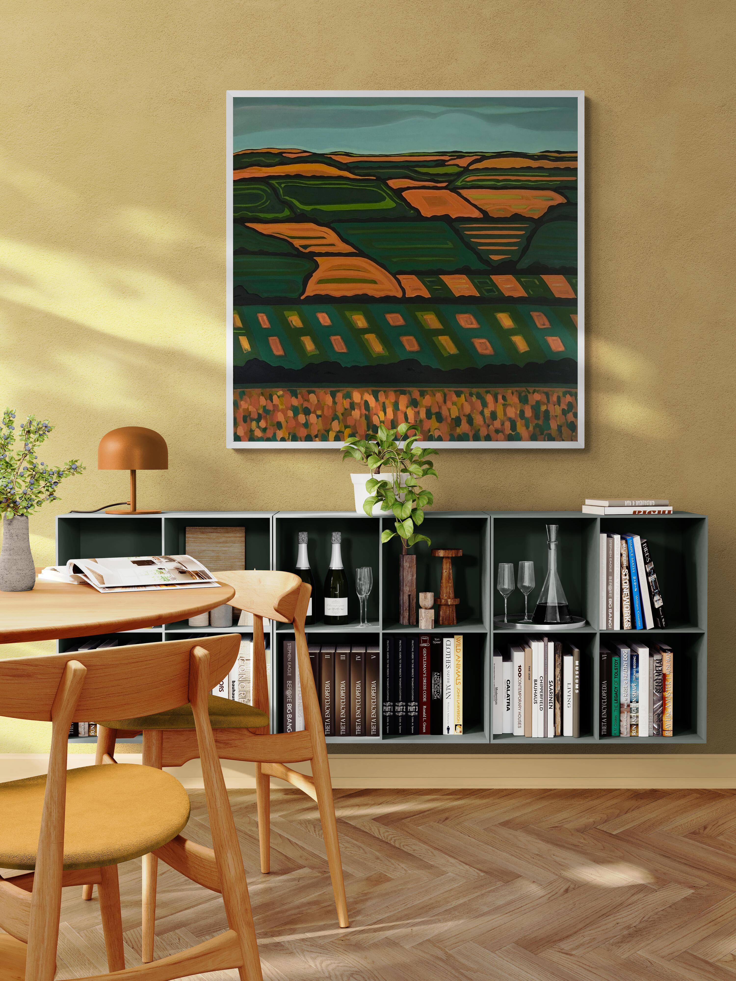 Campi sognanti n.2, Pittura originale, Hille, Paesaggio, Campi - Painting Contemporaneo di Alexa Roscoe