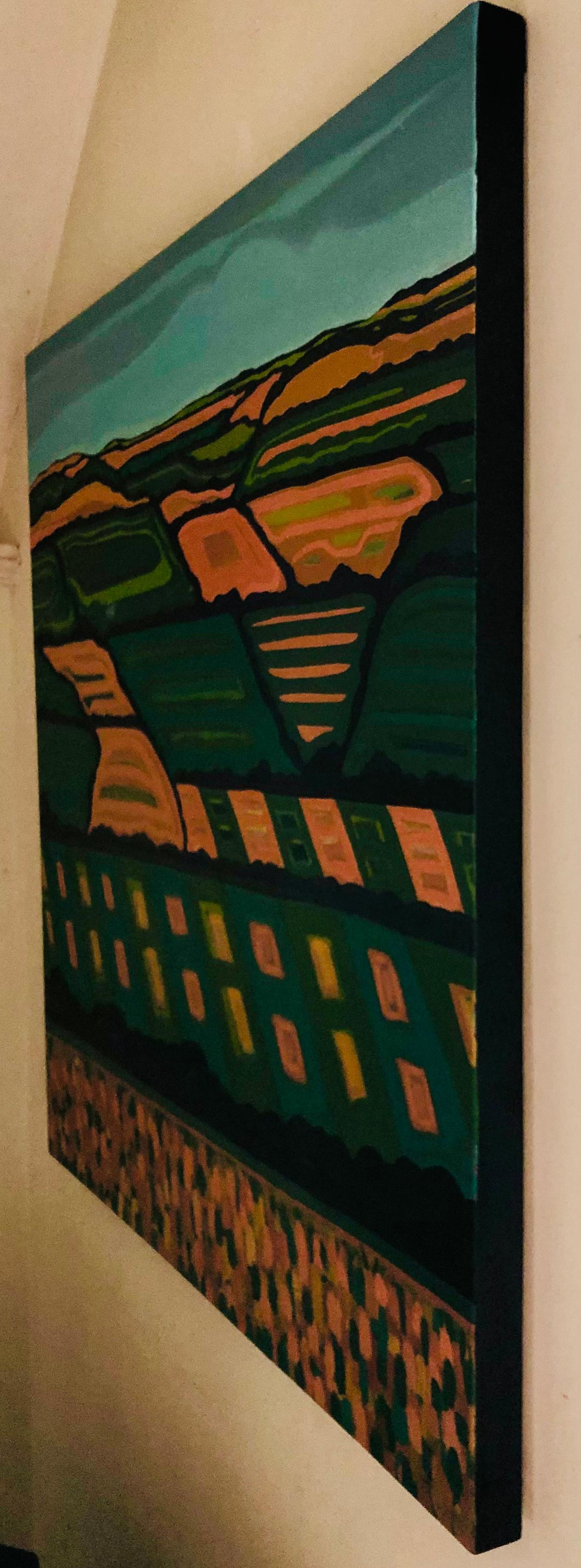Campi sognanti n.2, Pittura originale, Hille, Paesaggio, Campi - Still-Life Painting Nero di Alexa Roscoe