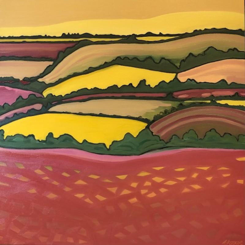 Fields of Joy no.1 and Rolling Hill no.3 - Painting by Alexa Roscoe