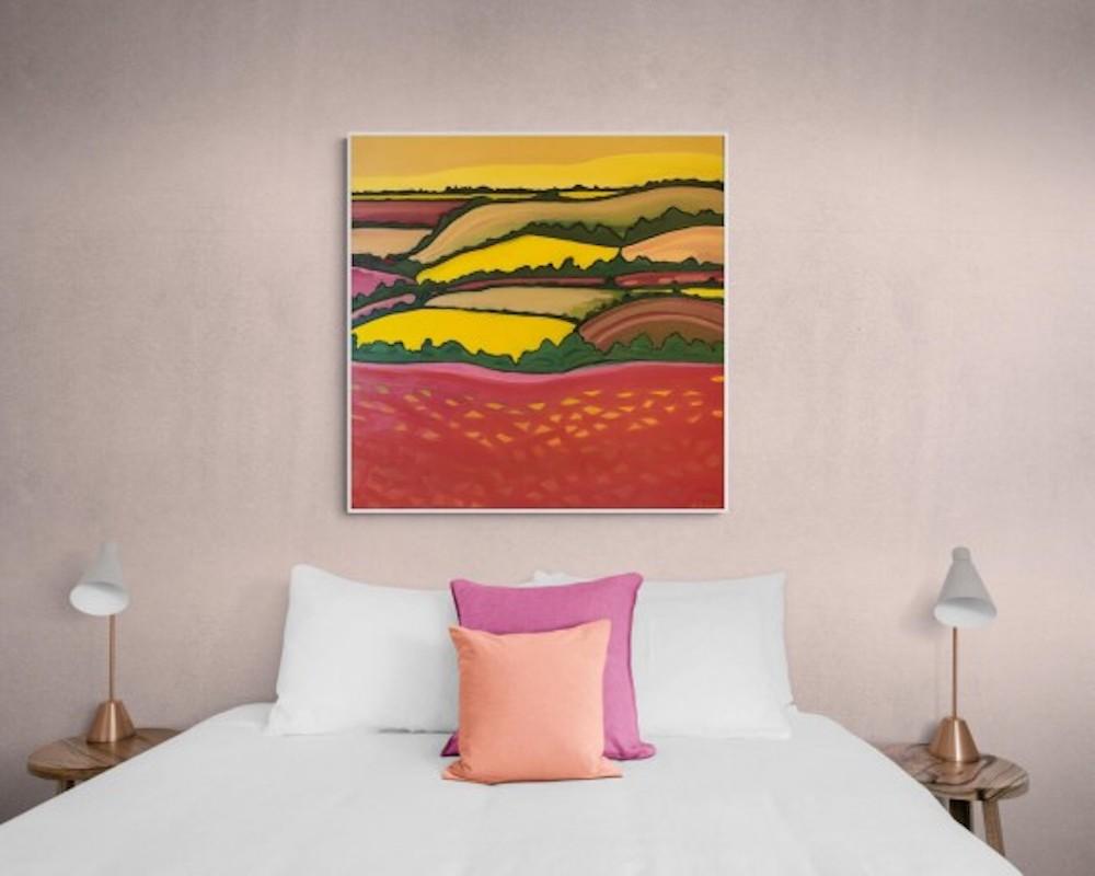 Fields of Joy no.1 and Rolling Hill no.3 - Abstract Painting by Alexa Roscoe