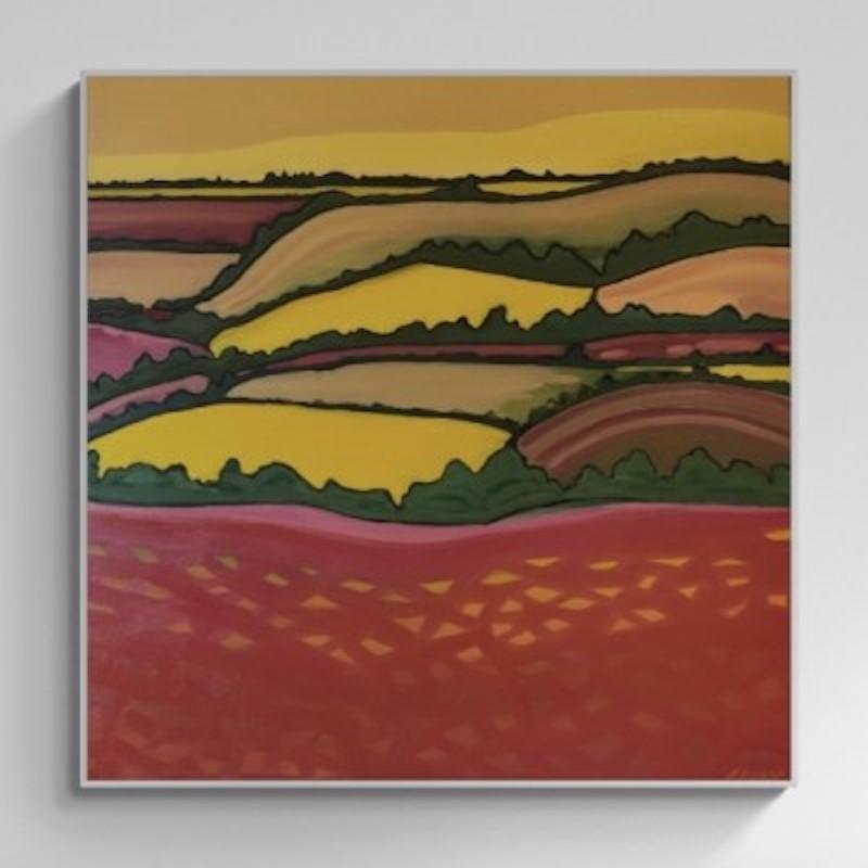 Fields of Joy no.1, Original painting, Landscape, Impressionism, Bold art, field For Sale 1