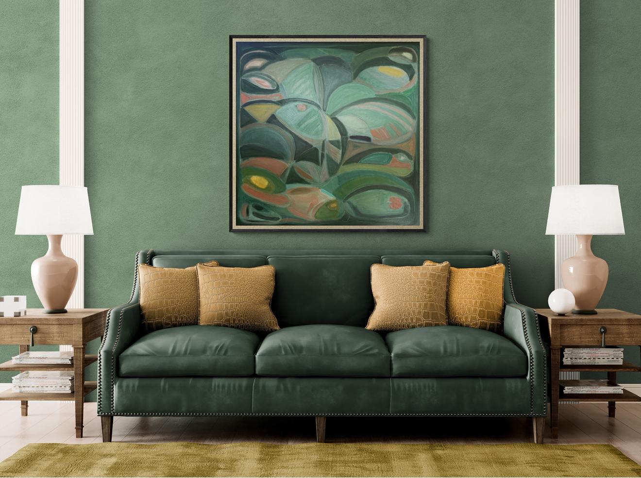 Forms and Flow no.1 & 2, diptych,  Abstract, Contemporary, landscape, nature - Gray Abstract Painting by Alexa Roscoe