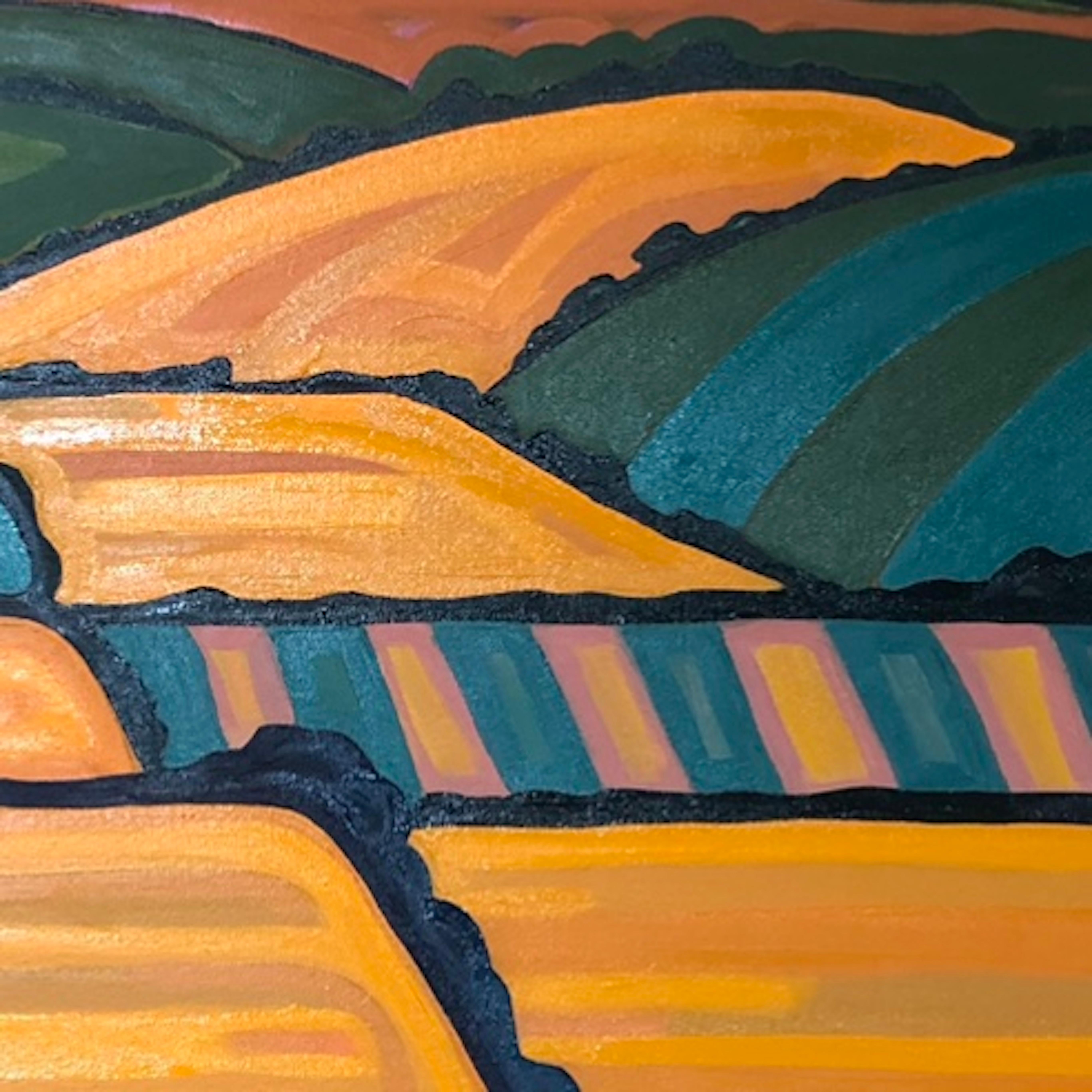 Hill View no. 2, Zeitgenössische Landschaftsmalerei, Wiesen, Hügel, Landschaften im Angebot 5