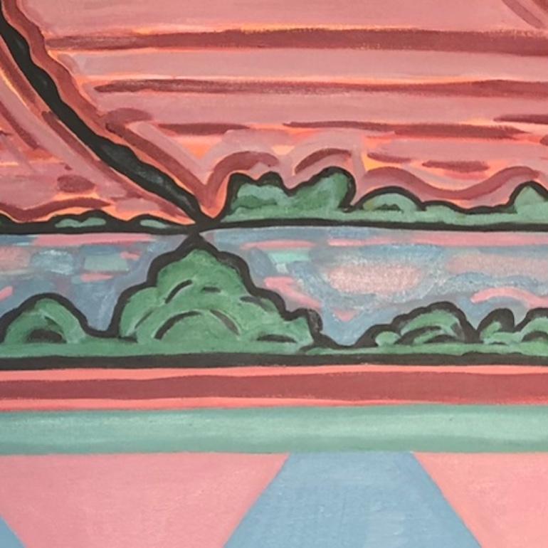 Hill View no.3 ist ein Originalgemälde der Künstlerin Alexa Roscoe. In diesem Gemälde hat Alexa ruhige Farben verwendet, die ein friedliches Gefühl vermitteln. Die Felder fließen über die Leinwand und vermitteln ein Gefühl von Bewegung und Rhythmus.