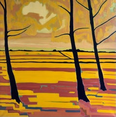 Joyful Trees no. 1, abstrakte Kunst, Landschaftskunst, Originalkunst, erschwingliche Kunst