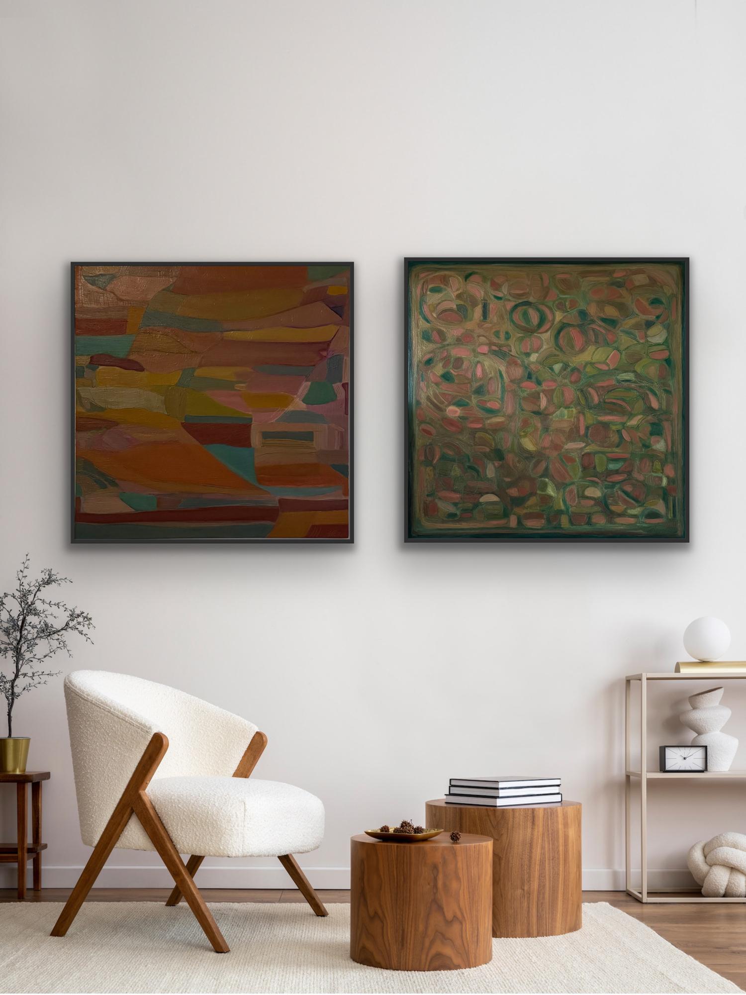 Formas orgánicas nº 1 y Capas y formas nº 1, díptico, Abstracto, Contemporáneo