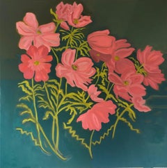 Anemone rosa n.1, quadro originale, contemporaneo, floreale