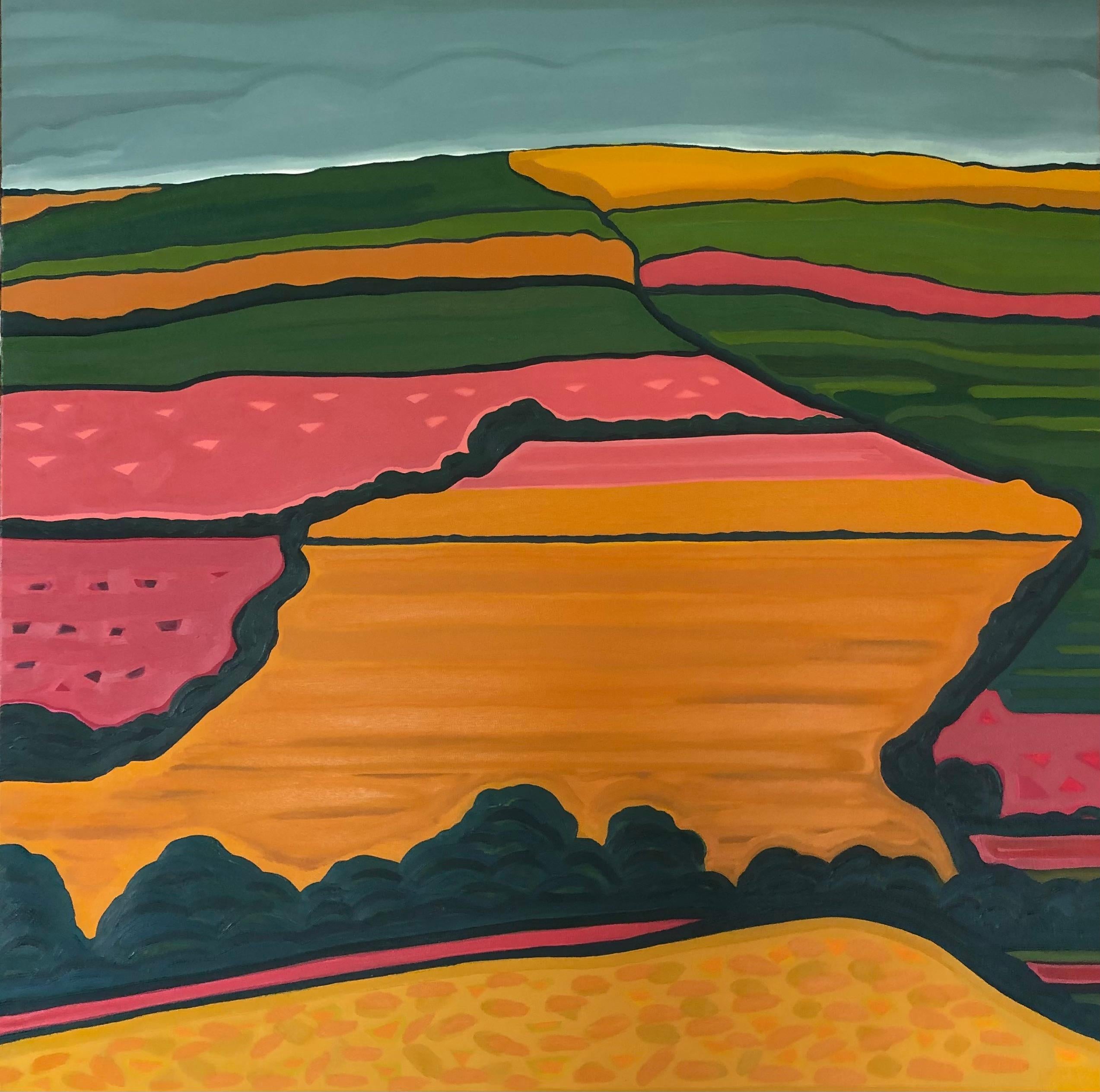 Regenbogenfelder  Nr.2, Abstrakt, Contemporary – Painting von Alexa Roscoe