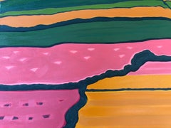 Rainbow Fields No.2 & Pink Horizon Fields, Set of 2, Abstract, Contemporary
