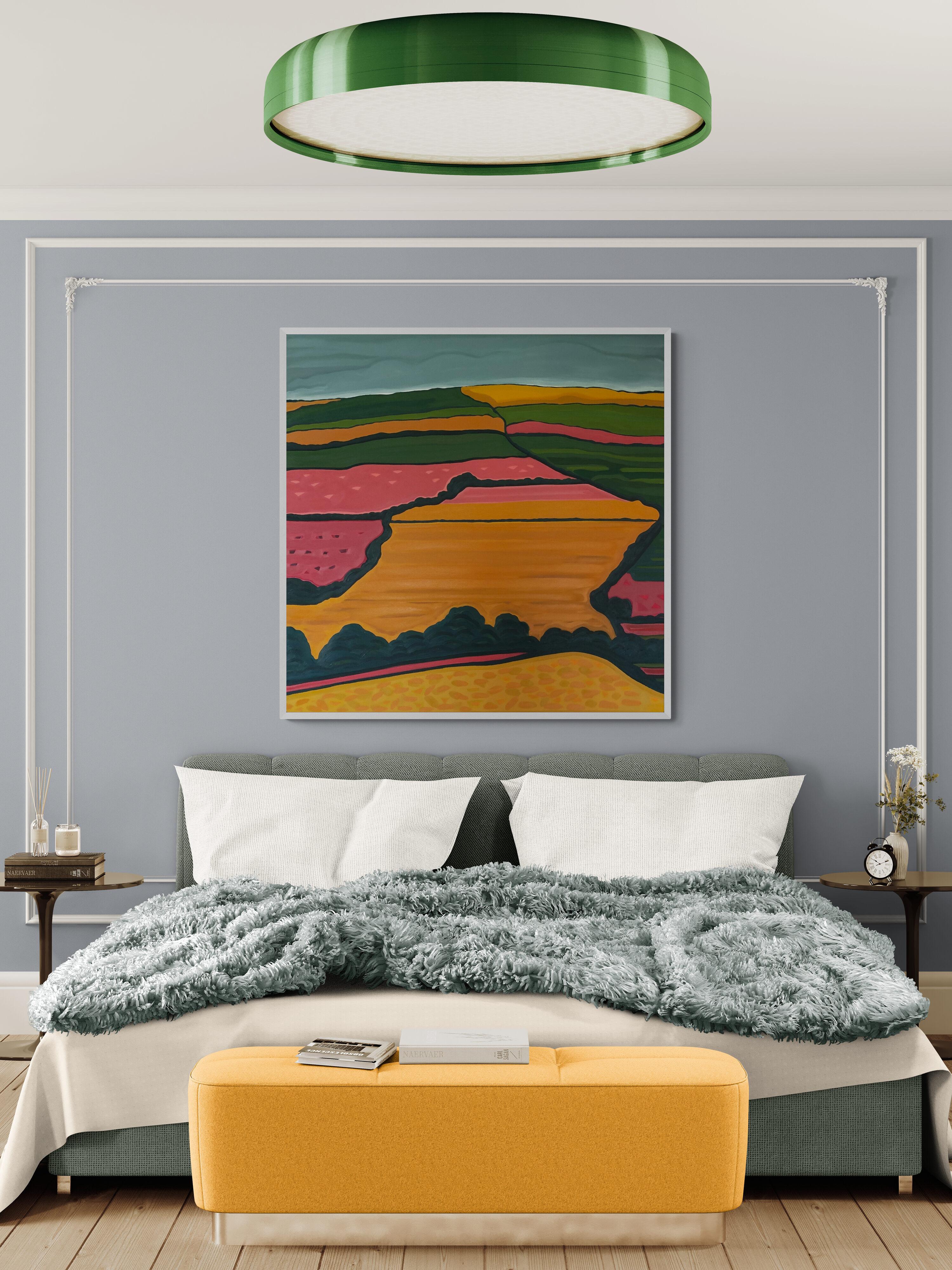 Rainbow Fields No.2 & Pink Horizon Fields, Set of 2, Abstract, Contemporary For Sale 2