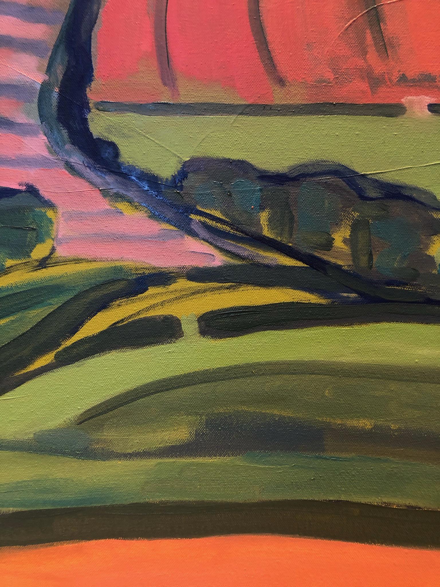 Roll & Hill n. 10, Quadro di paesaggio moderno contemporaneo, Arte dei campi di raccolta in vendita 1