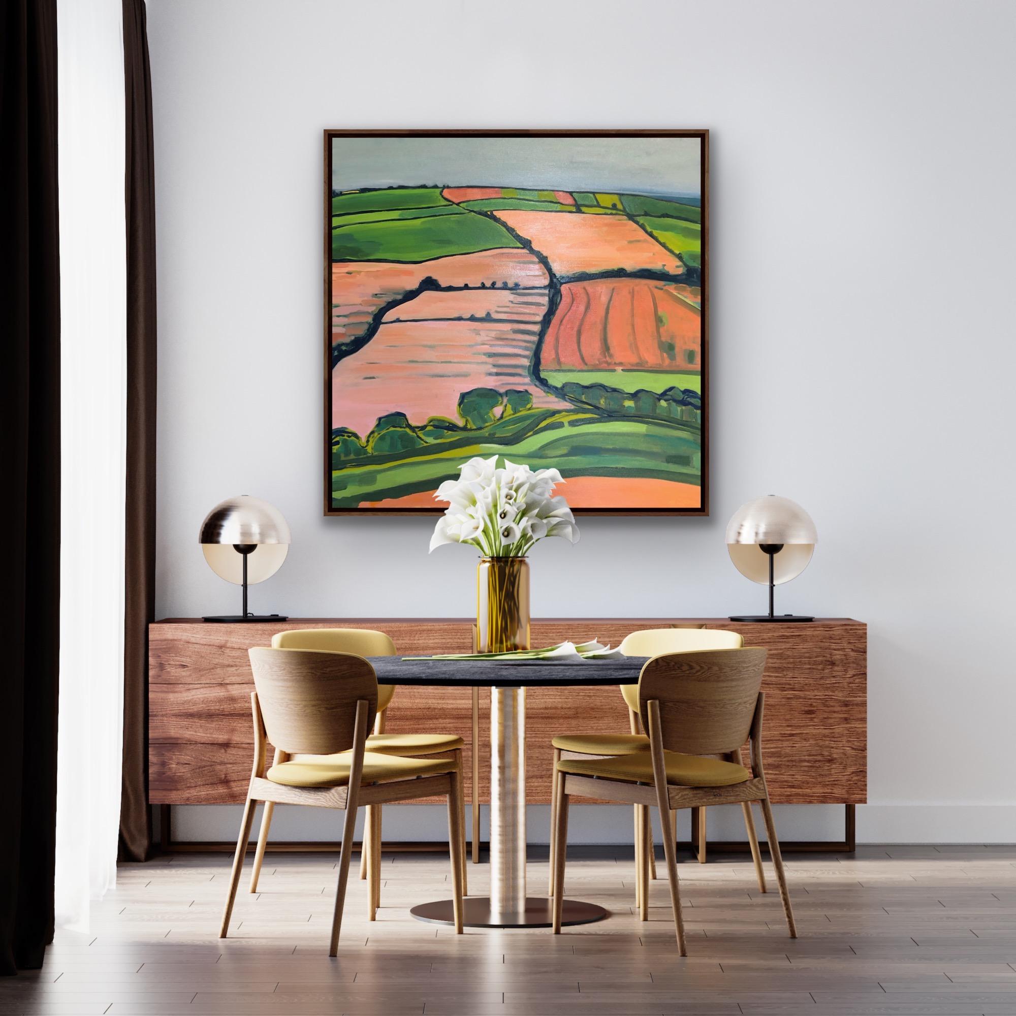 Roll & Hill n. 10, Quadro di paesaggio moderno contemporaneo, Arte dei campi di raccolta in vendita 2