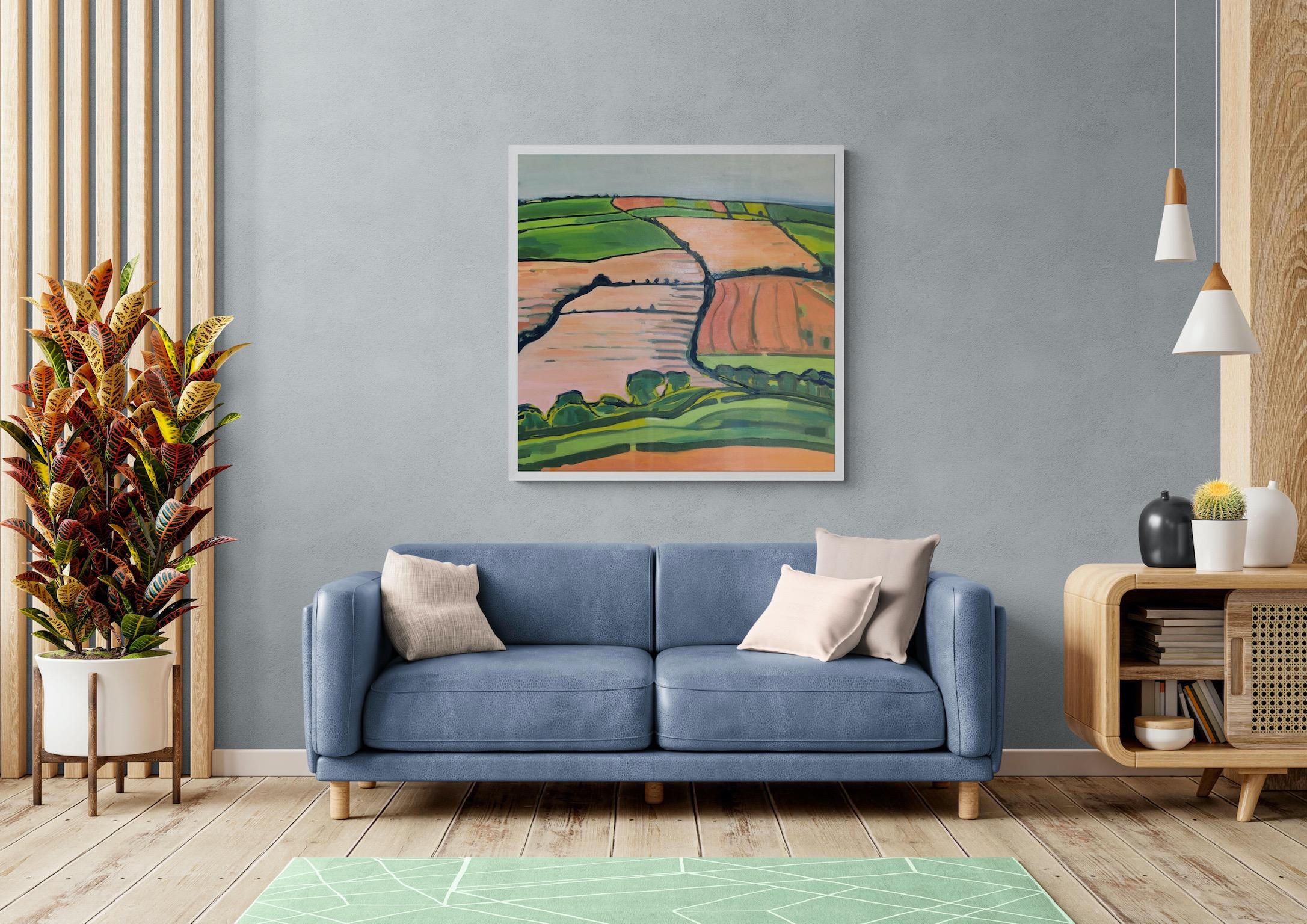 Rolling Hill no.1 and Hill View no.1 (Diptych), Fun, Contemporary Landscape art For Sale 13