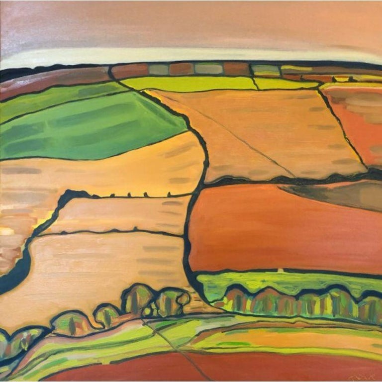 Alexa Roscoe Rolling Hill No.2 Oil Paint on Canvas, Painting by Alexa