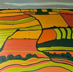 Rolling Hill no.3, original painting, landscape art, abstract 
