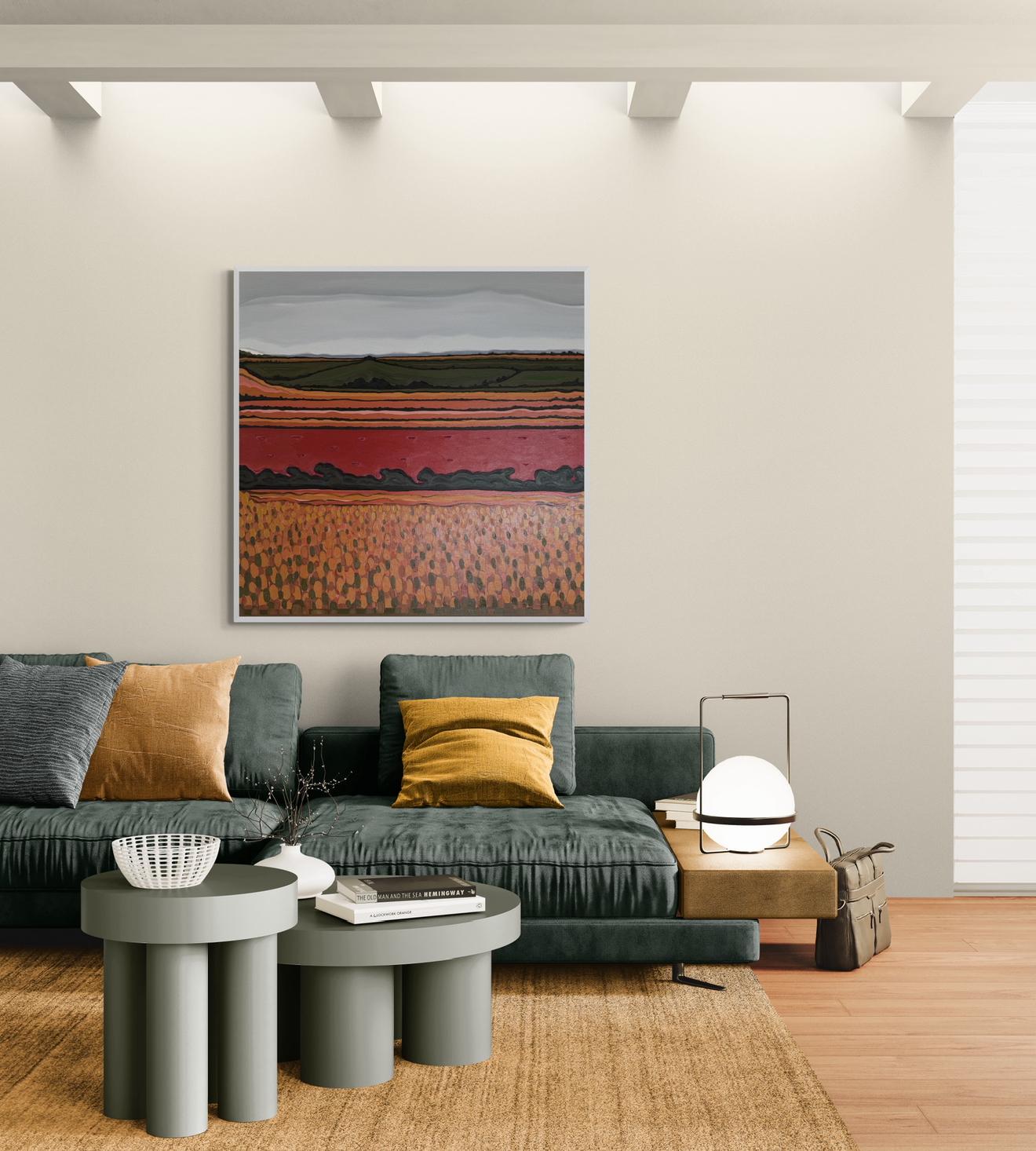 Summer View on the Hill, Abstract, Contemporary, landscape, nature For Sale 1
